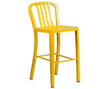 Flash Furniture CH-61200-30-YL-GG 30'' High Yellow Metal Indoor-Outdoor Barstool with Vertical Slat Back