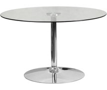Flash Furniture CH-8-GG 39.25'' Round Glass Table with 29''H Chrome Base