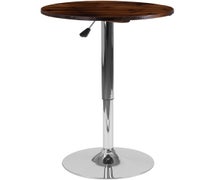 Flash Furniture 23.5'' Round Adjustable Height Rustic Pine Wood Table
