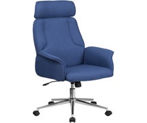 Flash Furniture CH-CX0944H-BL-GG High Back Blue Fabric Executive Swivel Office Chair with Chrome Base