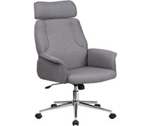 Flash Furniture CH-CX0944H-GY-GG High Back Gray Fabric Executive Swivel Office Chair with Chrome Base