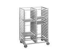 Channel Manufacturing 423A3 Mobile Aluminum Cafeteria Tray Rack, Double Section, Half Height