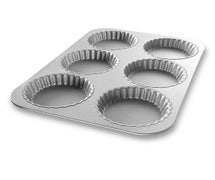 Chicago Metallic 25500 Mini-Quiche/Tart Pan, 6-On, 6/CS