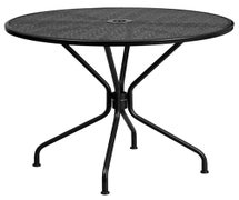 Flash Furniture CO-7-BK-GG 35.25'' Round Black Indoor-Outdoor Steel Patio Table