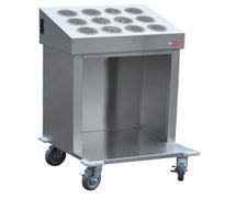 Steril Sil CRT24-12SS Tray and Silverware Cart- 12-hole