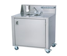 Crown Verity CV-PHS-2 Portable Self Contained 2 compartment Wash Sink - w. hot water