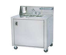 Crown Verity CV-PHS-3 Portable Self Contained 3 compartment Wash Sink - w. hot water