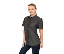 Chef Works SHC03WBLKXS Women's Detroit Shirt, Short Sleeves, 40/CS
