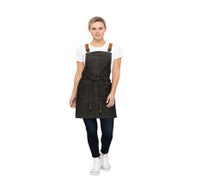 Chef Works ABS01WBLK0 Berkeley Womens Petite Bib Apron, 29"L X 29"W, 18/CS