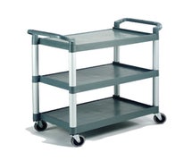 Crestware LTROLLEY Large Three-Shelf Plastic Utility Cart, 300 lb. Weight Capacity