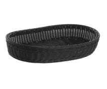 Expressly HUBERT Oval Black Polypropylene Washable Basket - 19"L x 13 1/2"W x 4"H