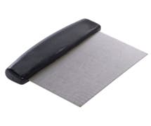 Hubert Stainless Steel Dough Scraper with Black Plastic Handle - 6 1/2"L x 4 1/2"W x 1"H
