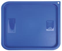 HUBERT 12, 18, and 22 Qt Blue Plastic Square Food Container Lid - 11"L x 11"W x 1/2"D