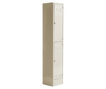 HUBERT Double-Tier Louvered Tan Metal Locker - 12"L x 18"W x 72"H