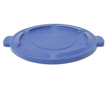 Blue Plastic Flat Lid For 20 gal Trash Receptacles - 20 9/20"Dia x 2"H