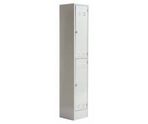 Hubert Double-Tier Louvered Grey Metal Locker - 12"L x 18"W x 72"H