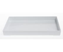 Expressly Hubert White Melamine Tray - 13 3/4"L x 9 3/4"W x 1 3/4"H