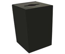 HUBERT 28 gal Charcoal Steel Recycling Squared Container with Combo Opening - 15"L x 15"W x 28"H