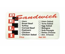 Expressly HUBERT White Contemporary Check-Off Deli Sandwich Food Information Labels - 3"L x 2"H