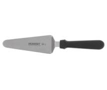 Hubert Stainless Steel Narrow Pie Server with Black Polypropylene Handle - 5"L Blade