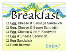 Expressly Hubert Check-Off Breakfast Sandwich Food Information Labels - 2 1/2"L x 2 1/8"H