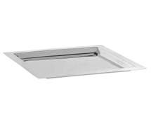 Expressly Hubert Square Mirrored Stainless Steel Serving Tray - 11"L x 11"W x 3/4"H