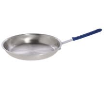 HUBERT Aluminum Natural Fry Pan with Blue Silicone Sleeve - 19 25/32"L x 10 1/5"W x 2"H