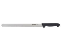HUBERT Stainless Steel Serrated Slicer Knife with Black Santoprene Soft Grip Handle - 12"L Blade