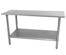 Hubert Stainless Steel / Galvanized Steel Work Table With Flat Top And Bullnose Edge - 24"L x 24"W x 34"H