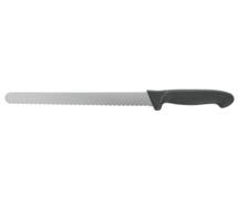 HUBERT Stainless Steel Serrated Slicer Knife with Black Polypropylene Handle - 12"L Blade