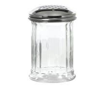 Hubert 12 oz Clear Glass And Perforated Stainless Steel Top Cheese Shaker