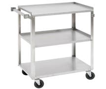 HUBERT Stainless Steel 3-Shelf Extra-Duty Utility Cart - 38"L x 20"W x 38"H