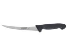 HUBERT Stainless Steel Curved Semi-Flex Boning Knife with Black Polypropylene Handle - 6"L Blade