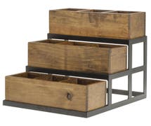 Expressly Hubert Reclaimed Wood Collection 3 Bin Condiment Holder - 11 1/2"L x 13"W x 12 1.2"H
