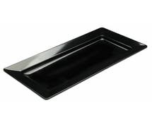 Hubert Rectangular Black Melamine Platter - 17 1/2"L x 8 3/4"W x 1 3/4"H