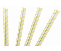 Yellow Stripe Paper Twist Ties - 4"L x 5/32"W