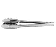 Hubert Stainless Steel Scalloped Hinged Tong - 9 1/2"L