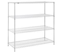 Hubert 4-Shelf Chrome Plated Wire Shelving - 60"L x 24"W x 72"H