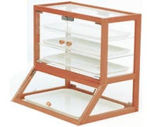 Expressly Hubert Front and Rear Style Oak Wood Countertop Bakery Display Case - 20 /4"L x 18"W x 23"H