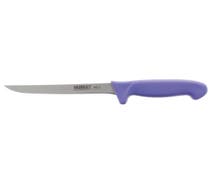 Hubert Stainless Steel Flexible Boning Knife with Purple Polypropylene Handle - 6"L Blade