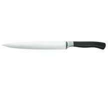 HUBERT Stainless Steel Carving Knife with Black Santoprene Handle - 10"L Blade