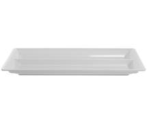Expressly Hubert Full Size Divided White Melamine Cold Food Pan - 21 1/2"L x 13"W x 2"H