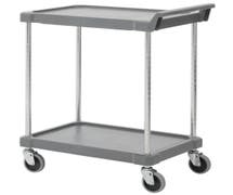 Hubert Charcoal Grey Plastic 2-Shelf Cart - 29 1/4"L x 17"W x 35 1/4"H