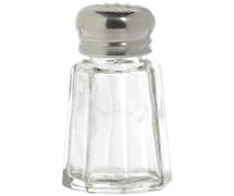 Hubert 1 oz Clear Paneled Glass Salt/Pepper Shaker With Stainless Steel Top