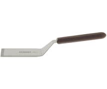 Hubert Stainless Steel High-Heat Square Edge Turner with Brown Polypropylene Handle - 5"L x 3"W Blade