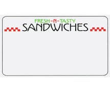 Expressly HUBERT White Write-In Food Packaging Labels Imprinted "Fresh-N-Tasty Sandwiches" - 3"L x 2"H