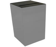 HUBERT 28 gal Slate Steel Recycling Squared Container with Slot Opening - 15"L x 15"W x 28"H