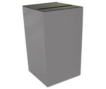 HUBERT 32 gal Slate Steel Recycling Squared Container with Slot Opening - 15"L x 15"W x 32"H