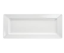 HUBERT Rectangular White Melamine Platter - 17 1/2"L x 8 3/4"W x 1 3/4"H