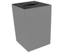 HUBERT 32 gal Slate Steel Recycling Squared Container with Combo Opening - 15"L x 15"W x 28"H